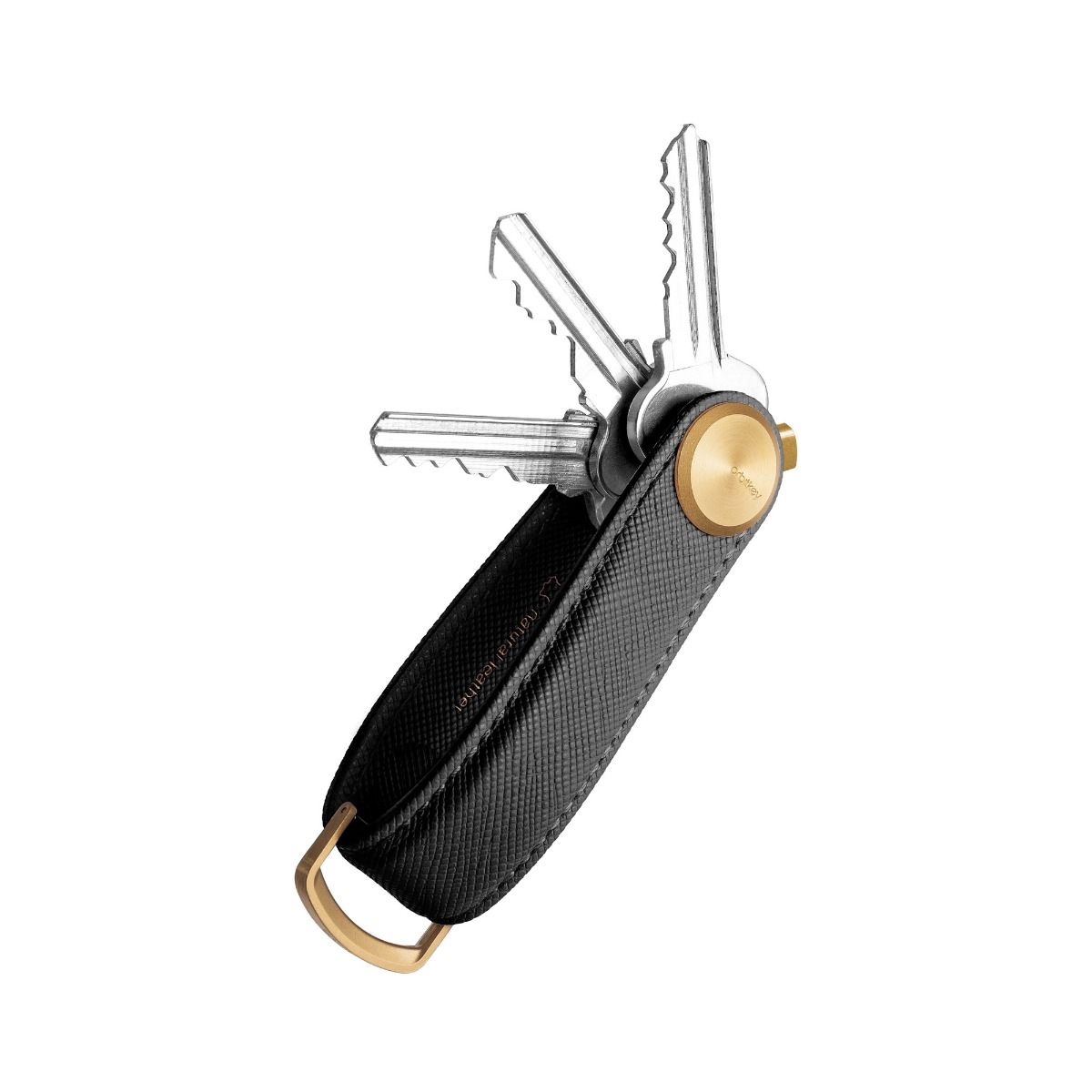 Orbitkey Key Organiser Pro Saffiano Liquorice Leather - Image 2